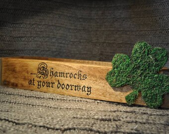 Shamrock Irish box, St Patty's Day accent, St. Patrick's day home decor, Wooden box, Shamrocks at your doorway, Luck of the Irish, Shamrocks