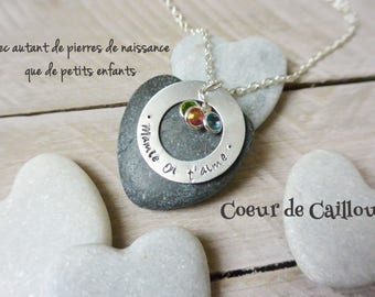 Personalized necklace for Grandma & birthstones
