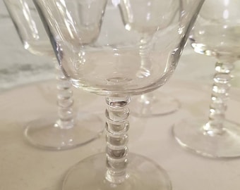 Set of 4 twisted stem, liquor vintage glasses