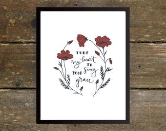 Tune my Heart 8x10 // Poppy Tattoo Ink Print *DIGITAL DOWNLOAD*
