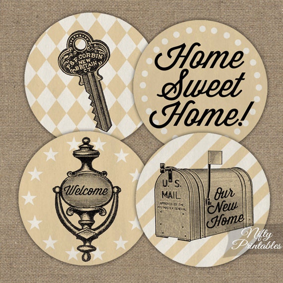 Housewarming Cupcake Toppers Printable Vintage House Warming Housewarming Cupcake Toppers Printable Vintage House Warming