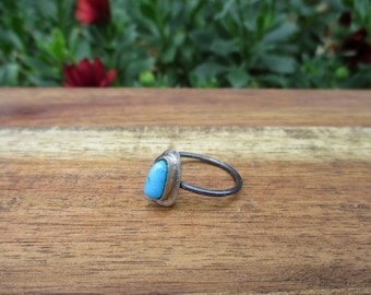 Blue Ridge Turquoise Stacker / Turquoise Stack Ring / Blue Turquoise Ring / Sterling Silver Ring / Turquoise Stackable Ring / Stacking Ring
