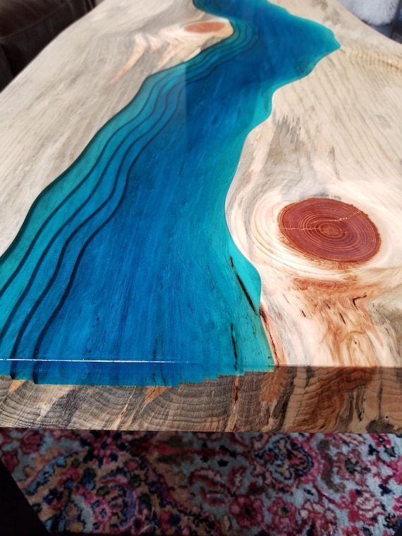 SOLD Epoxy river coffee table coffee table live edge