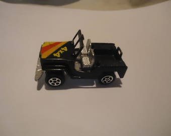 Vintage Black With Stripes 4 x 4 Jeep Toy, Made In China, collectable