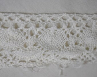 Vintage Crocheted Cotton Edging - Creamy White - 9+ Yards - 2+" wide