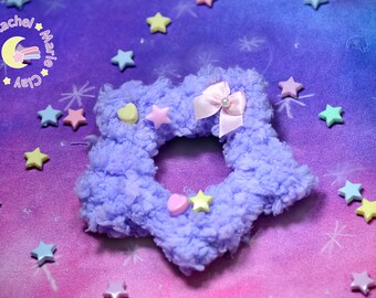 Fluffy Heart Brooch, Fairy Kei Brooch, Heart Brooch, Japanese Fashion, Sweet Lolita, Fairy Kei, Kawaii Accessories, Heart Clip