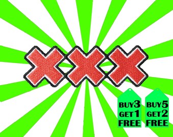Triple X iron on patch applique