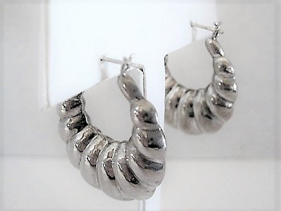 Sterling Hoop Earrings, 925 Hoops, Dangle Drop, Wire Pierced Drops, Signed Hoops