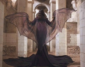 Bat wings dragon demon cape Halloween costume adult Fairy cape belly dance cloak