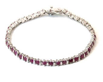 Ruby Bracelet Sterling Silver (RU2)