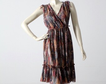 vintage 70s faux wrap dress, Phase II boho dress
