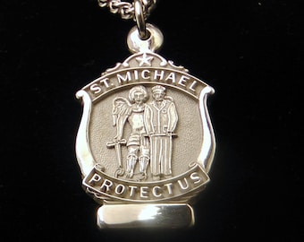 St. Michael medal sterling silver patron Saint of police Officers Nickel Free Medal