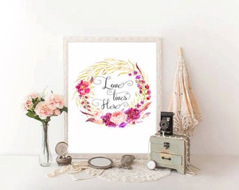 Love Lives Here Digital Art Printable