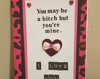 Handmade subversive cheeky birthday card