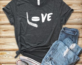 Love Hockey / Unisex T-Shirt / Tank Top / Hoodie / Hockey Shirt / Hockey Gift / Hockey T-Shirt / Mens Womens Hockey Shirts / Hockey Fan