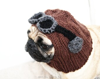 All You Need is Pug® Aviator Dog Hat - Pug Hat - Pug Clothing - Dog Clothing - Dog Christmas Gift - Gift for Pet Lovers