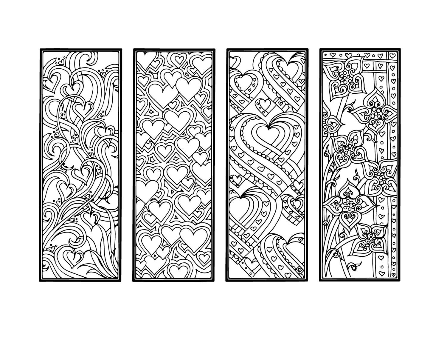 diy valentines day bookmarks printable coloring page