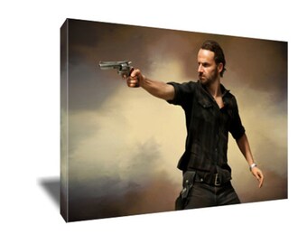 FREE SHIPPING Walking Dead's Hero Rick Grimes Canvas Art