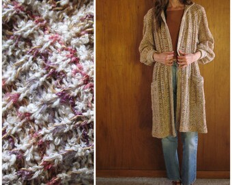MISSONI for I. MAGNIN orange label boucle jute knit sweater coat, s m