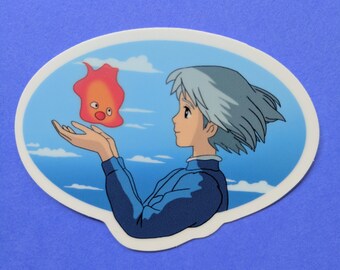Sophie and Calcifer from Howls Moving Castle Vinyl Sticker