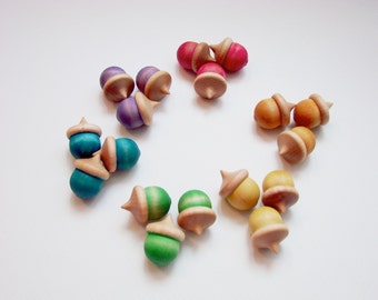 Counting Acorns - A Montessori and Waldorf Inspired Wooden Counting and Learning Toy