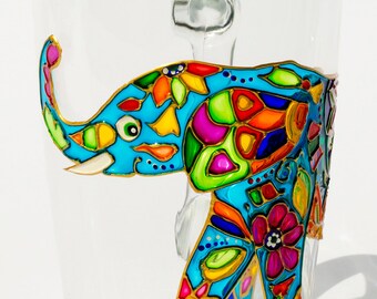 Elephant Coffee Mug, Feather's Day Gift Personalized Mug, Cup for Tea