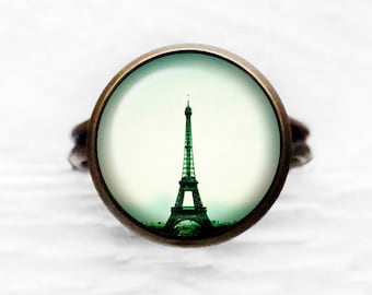 Eiffel Tower Paris France Adjustable Ring