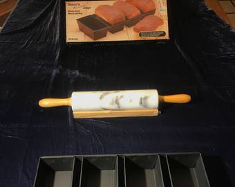 Marble Rolling Pin and Bread Pan