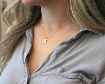 Personalized, Jewelry Gift, Mini Tag Initial Necklace Personalized Necklace, Initial Necklace Monogram Personalized Jewelry Initial Jewelry