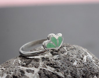 Silver ring with jewelry ennamel.