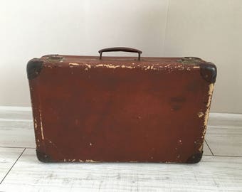 Antique suitcase - Vintage suitcase - Vintage Luggage - Vintage travel suitcase - Old suitcase - retro suitcase - Distressed suitcase