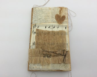 Shabby Scrappy Journal, 5 x 7 Junk Journal, Tea Dye Journal, Mini Album, Photo Album, Vintage Journal,