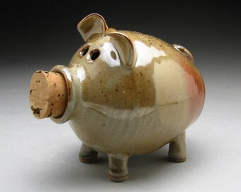 Piggy Bank Copper/Shino Glaze - In Stock and Ready to Ship