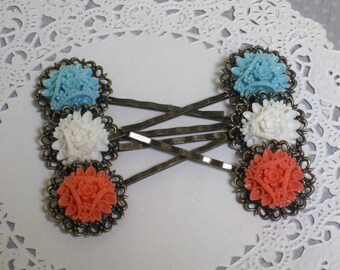 Southwest Flower Hair Pin Set (Set of 6)