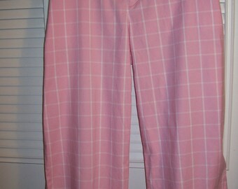 Capris 14, Lauren Ralph Lauren Window-pane Pink Cotton Candy Capris Size 14
