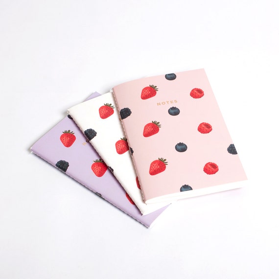 Items similar to Berries Notebook Journal Diary Set on Etsy