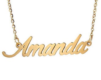 personalized name necklace pendant , custom name gifts , your name jewelry , letter necklace , initial necklace Amanda