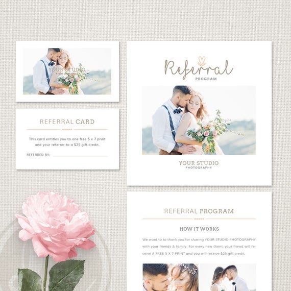 photography referral card template wedding photography