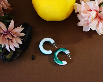 resin earrings, handmade in italy, made in italy