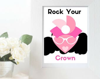 Rock Your Crown Lady Wall Art