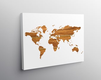 world map canvas world map wall art wooden world map living room decor