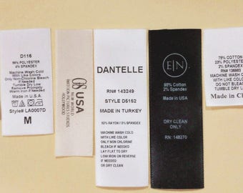 50 PCS of Custom Washable Printed Clothing Care Labels Tag