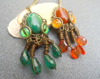steampunk octopus pendants