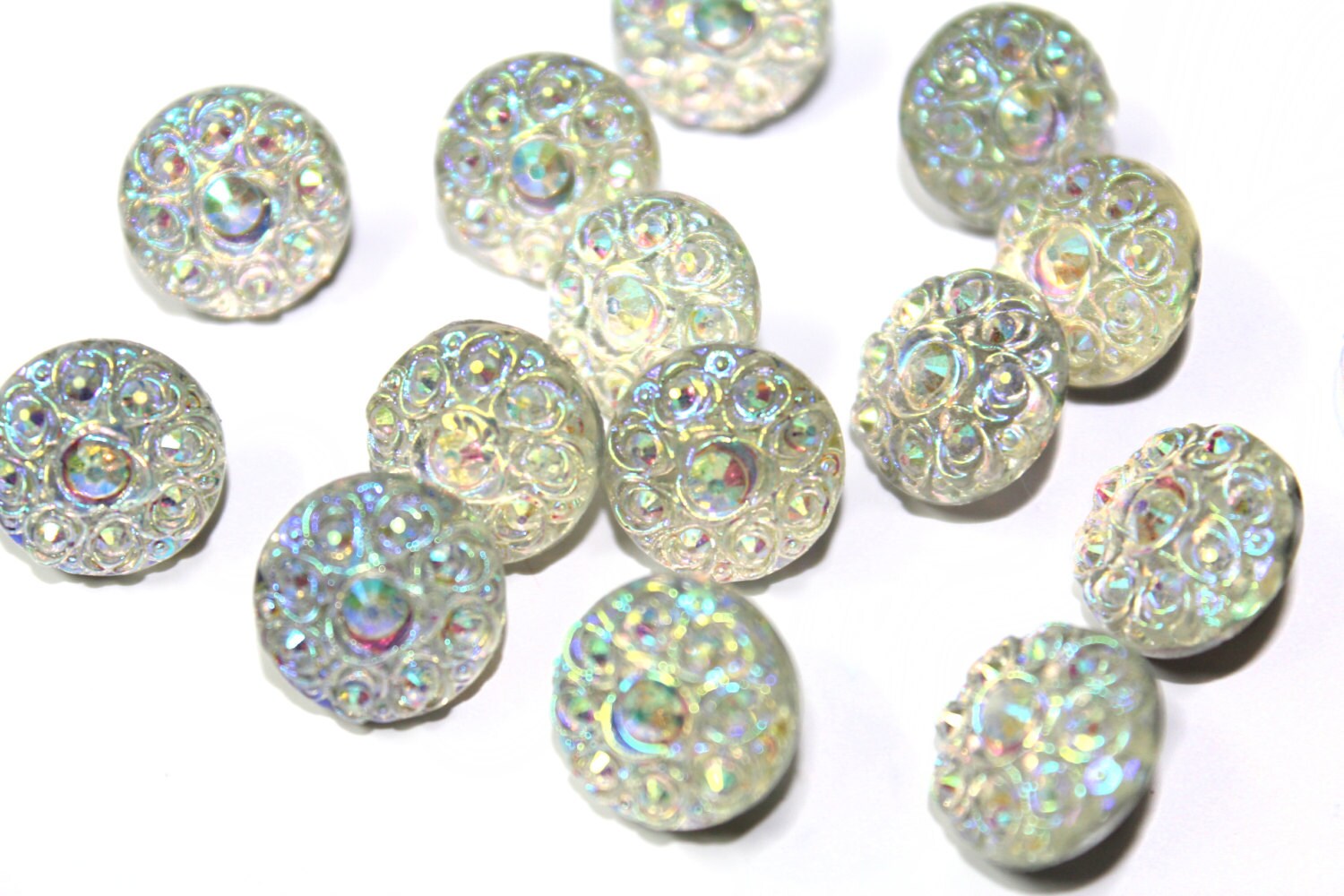 20 PCS Crystal Rhinestone Look Sewing Buttons for bridal and