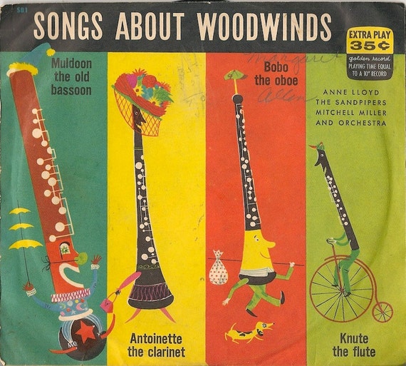 Songs About Woodwinds + Anne Lloyd, The Sandpipers, Mitchell Miller and Orchestra + 1953 + 45 RPM record