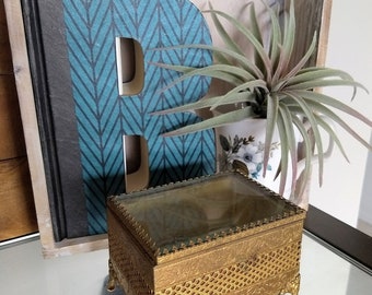 Antique Gold Jewelry and Trinket Box