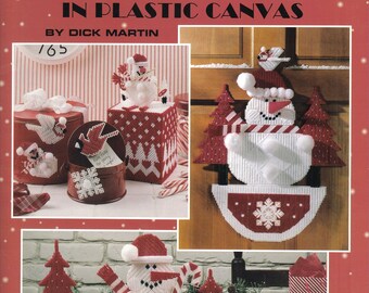 Snowman Christmas ~ plastic canvas book ~ Leisure Arts