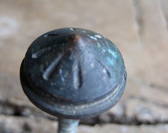 A vintage French copper headed screw, decorative screw, dome head, pointed head screw, 2 part screw
