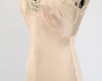 1920s silk slip with lace detail vintage antique