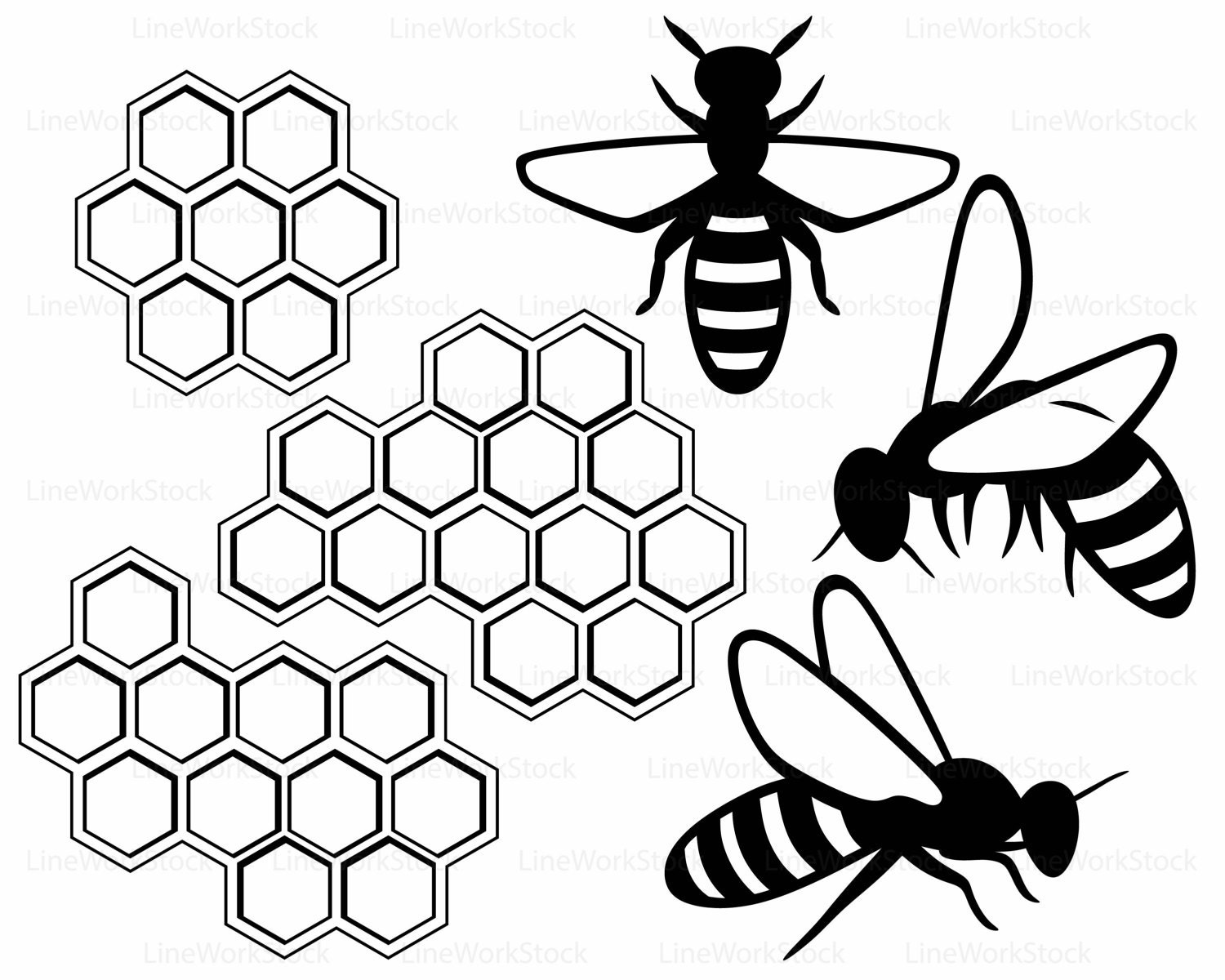 Download BEES svg/bees knees clipart/honey svg/honeycomb silhouette ...